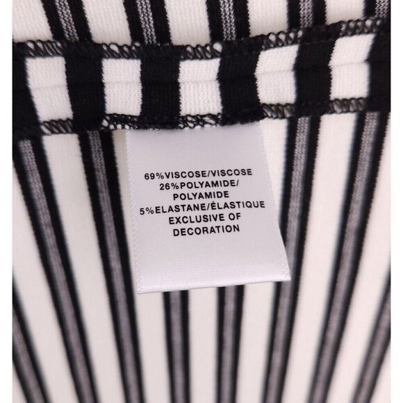 Lafayette 148 Short Sleeve Striped Zip Front Top Size Small Black White $298US - Picture 8 of 8